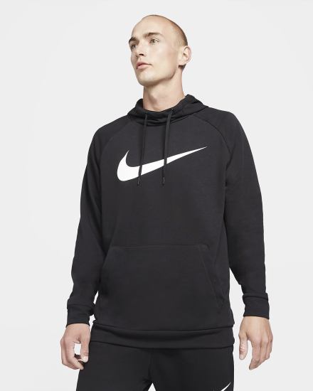 Sudadera Con Capucha Nike Dri-FIT Training Hombre Negras Blancas | UZIKE-3685