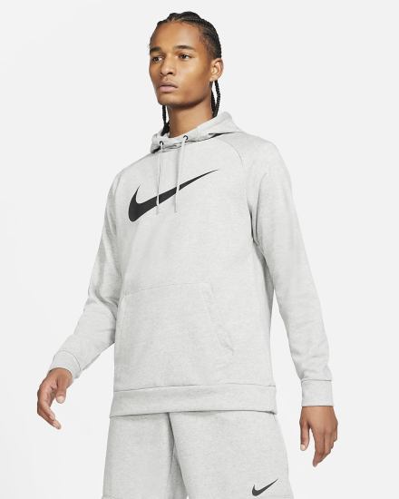 Sudadera Con Capucha Nike Dri-FIT Training Hombre Gris Oscuro Negras | YCPUZ-4657