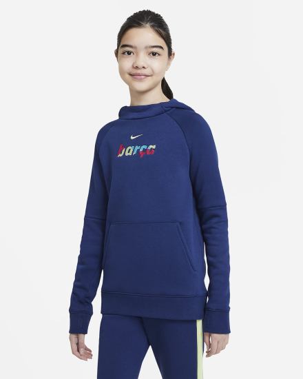 Sudadera Con Capucha Nike FC Barcelona Kids Fleece Soccer Niña Azules | LVMOH-5231