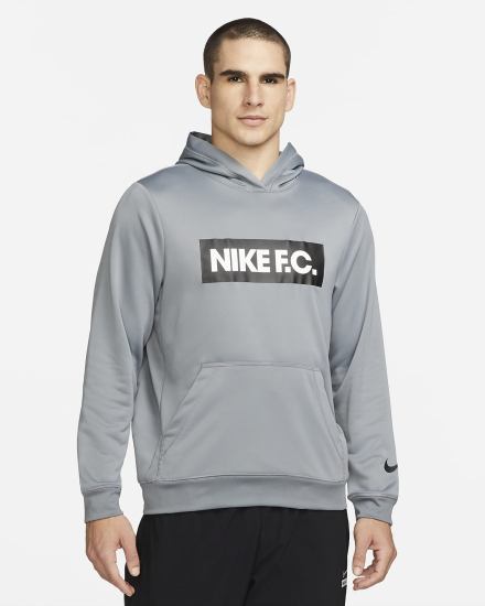 Sudadera Con Capucha Nike F.C. Soccer Hombre Gris Blancas Negras | DTXKQ-2056