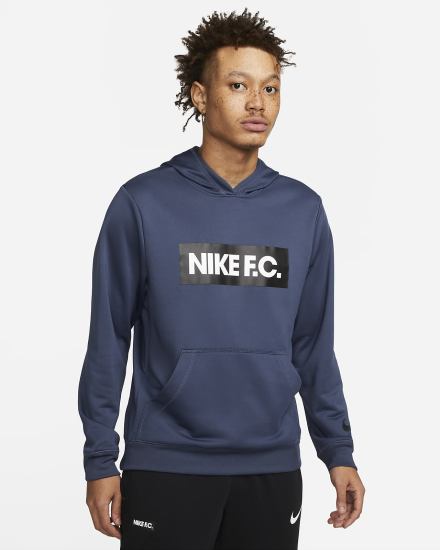 Sudadera Con Capucha Nike F.C. Soccer Hombre Azules Blancas Negras | ZNXCE-8247