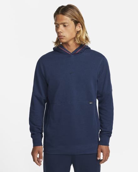 Sudadera Con Capucha Nike Fleece Soccer Hombre Azul Marino Rojas Negras | CPVOF-7561