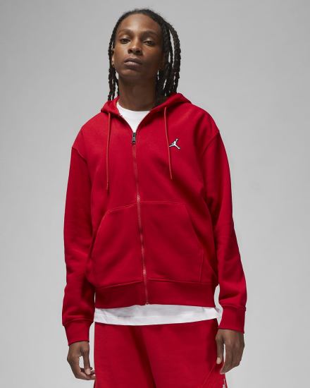 Sudadera Con Capucha Nike Jordan Essentials Full-Zip Fleece Hombre Rojas Blancas | LPHWZ-0769