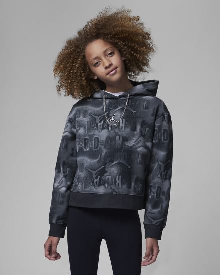 Sudadera Con Capucha Nike Jordan Kids Essentials Printed Boxy Niña Negras | XEZCJ-4257