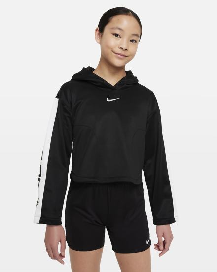 Sudadera Con Capucha Nike Pro Therma-FIT Kids Niña Negras Blancas | LXCUS-8293