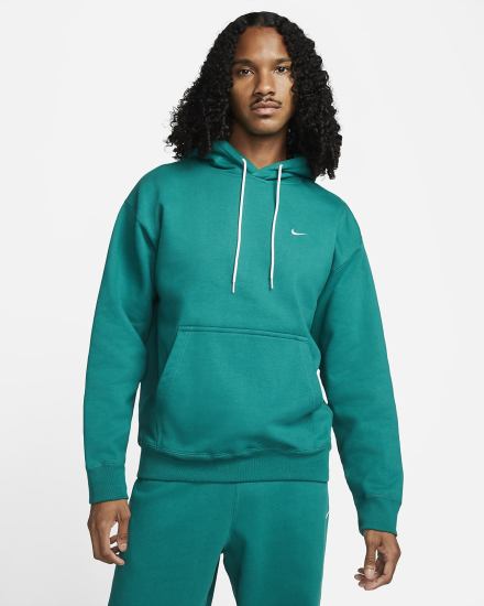 Sudadera Con Capucha Nike Solo Swoosh Fleece Hombre Verde Blancas | DHZTR-6984