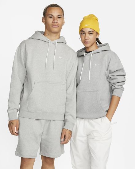 Sudadera Con Capucha Nike Solo Swoosh Fleece Hombre Gris Oscuro Blancas | DMBRV-4259