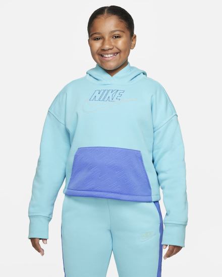 Sudadera Con Capucha Nike Sportswear Club Fleece Kids (Extended Size) Niña Azules | BDYWK-4502