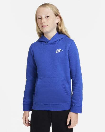 Sudadera Con Capucha Nike Sportswear Club Kids Niño Azul Real Blancas | BOGYK-7043