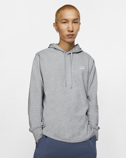 Sudadera Con Capucha Nike Sportswear Club Hombre Gris Oscuro Blancas | BTGSZ-5497