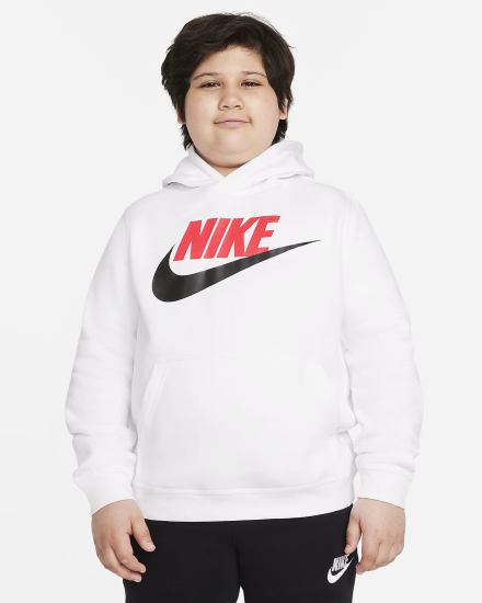Sudadera Con Capucha Nike Sportswear Club Fleece Kids Niña Blancas Rojas Claro | BUISO-8754