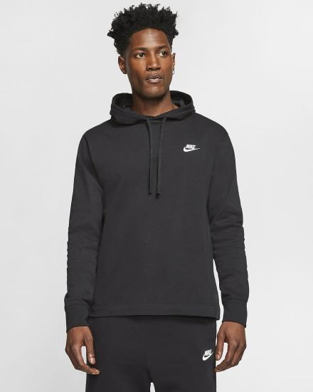 Sudadera Con Capucha Nike Sportswear Club Hombre Negras Blancas | DFINY-7890
