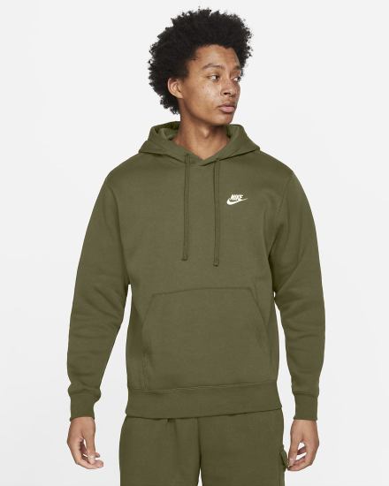 Sudadera Con Capucha Nike Sportswear Club Fleece Hombre Verde Blancas | EKGLT-0192