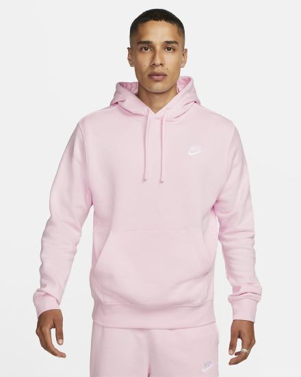 Sudadera Con Capucha Nike Sportswear Club Fleece Hombre Rosas Blancas | EOCAB-8619