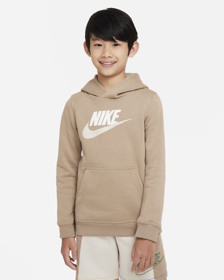 Sudadera Con Capucha Nike Sportswear Club Fleece Kids Niña Kaki | GQTYX-9815