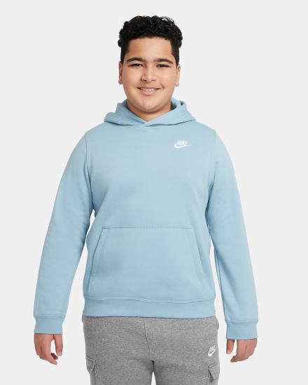 Sudadera Con Capucha Nike Sportswear Club Kids Niño Azules Blancas | HDANS-7230