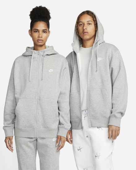 Sudadera Con Capucha Nike Sportswear Club Fleece Full-Zip Hombre Gris Plateadas Blancas | HKJBP-5986