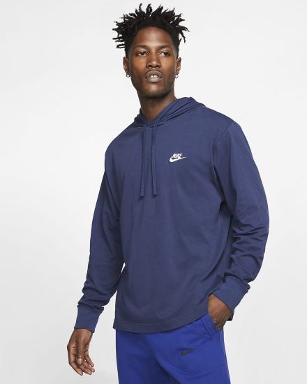 Sudadera Con Capucha Nike Sportswear Club Hombre Azul Marino Blancas | JONMH-9536