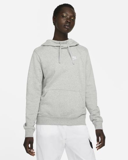 Sudadera Con Capucha Nike Sportswear Club Fleece Funnel-Neck Mujer Gris Oscuro Blancas | POQUD-4850