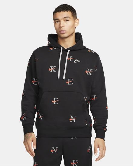 Sudadera Con Capucha Nike Sportswear Club Hombre Negras Naranjas | PWFEL-0612