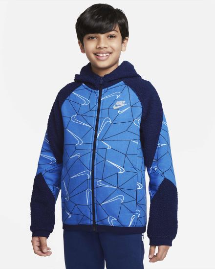 Sudadera Con Capucha Nike Sportswear Club Kids Winterized Full-Zip Niño Azules Azul Real Metal Plateadas | PXREL-4201