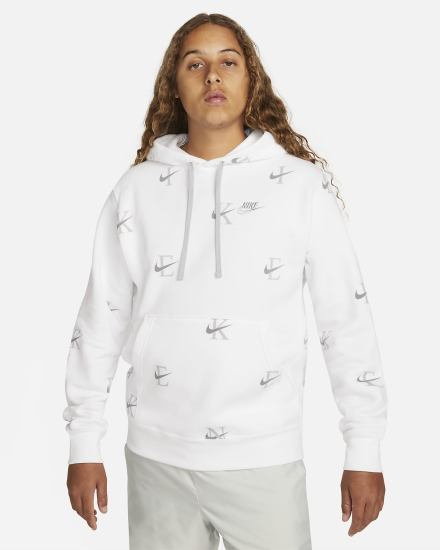 Sudadera Con Capucha Nike Sportswear Club Hombre Blancas Gris | QFHDK-8096