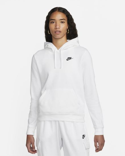 Sudadera Con Capucha Nike Sportswear Club Fleece Mujer Blancas Negras | QKFVO-6341