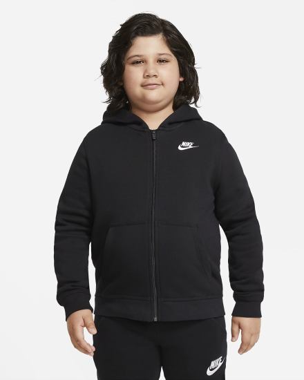 Sudadera Con Capucha Nike Sportswear Club Kids Full-Zip Niño Negras Blancas | RQGEK-3425