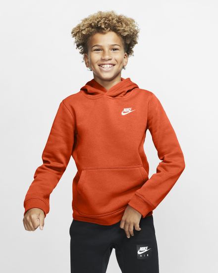 Sudadera Con Capucha Nike Sportswear Club Kids Niño Naranjas Blancas | TMZNS-1438