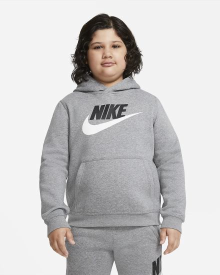 Sudadera Con Capucha Nike Sportswear Club Fleece Kids Niña Gris Oscuro | TOLBE-0289