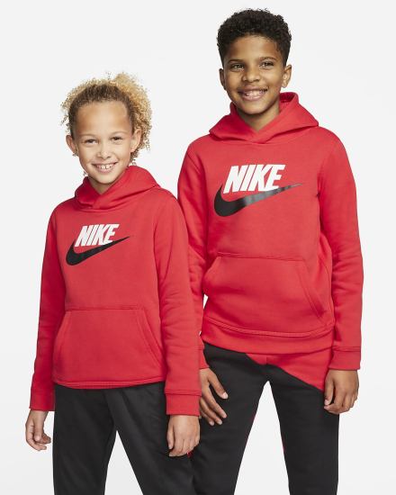 Sudadera Con Capucha Nike Sportswear Club Fleece Kids Niña Rojas | TZAVC-3214