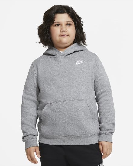 Sudadera Con Capucha Nike Sportswear Club Kids Niño Gris Oscuro Blancas | UQFMO-5296