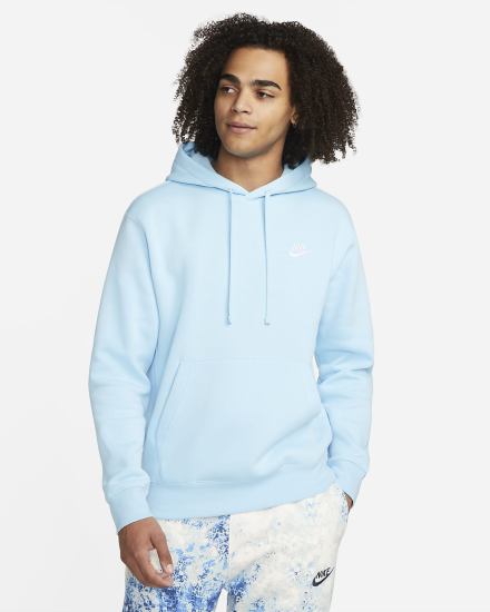 Sudadera Con Capucha Nike Sportswear Club Fleece Mujer Azules Blancas | VFDHR-3706