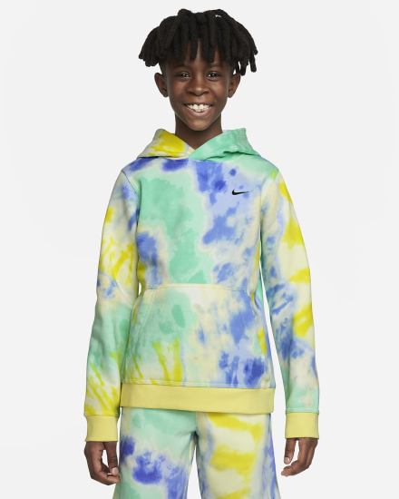 Sudadera Con Capucha Nike Sportswear Club Kids Tie-Dye Niño Verde Menta | VQKHE-5341