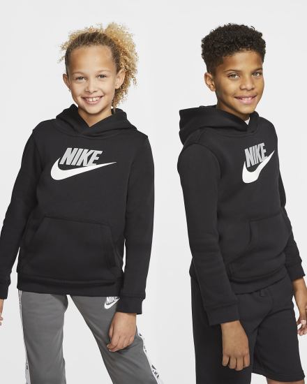 Sudadera Con Capucha Nike Sportswear Club Fleece Kids Niña Negras Gris Claro | WQDVG-6859