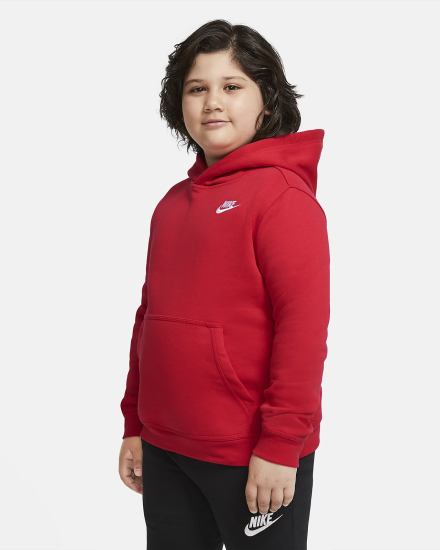 Sudadera Con Capucha Nike Sportswear Club Kids Niño Rojas Blancas | WRKQM-4286