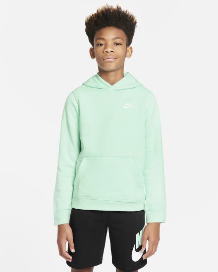 Sudadera Con Capucha Nike Sportswear Club Kids Niño Verde Menta Blancas | WVUPJ-5807