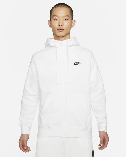 Sudadera Con Capucha Nike Sportswear Club Fleece Full-Zip Hombre Blancas Negras | WVXHQ-1890