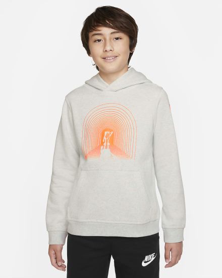 Sudadera Con Capucha Nike Sportswear Club Kids Estampadas (Extended Size) Niño Naranjas | XCBNP-7142