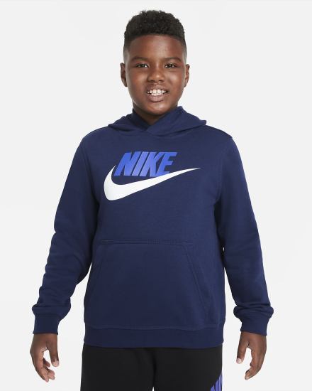 Sudadera Con Capucha Nike Sportswear Club Fleece Kids Niña Azul Marino | XYBUQ-7582