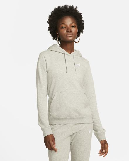 Sudadera Con Capucha Nike Sportswear Club Fleece Mujer Gris Oscuro Blancas | YDOPK-6815