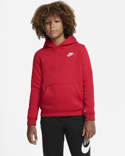 Sudadera Con Capucha Nike Sportswear Club Kids Niño Rojas Blancas | YZERF-4361