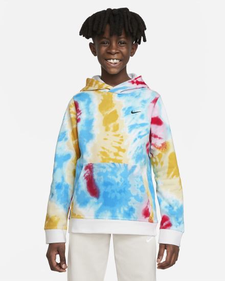 Sudadera Con Capucha Nike Sportswear Club Kids Tie-Dye Niño Rojas Claro | ZGUBD-4652