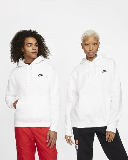 Sudadera Con Capucha Nike Sportswear Club Fleece Hombre Blancas Negras | ZKSNB-7839