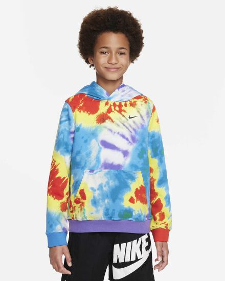 Sudadera Con Capucha Nike Sportswear Club Kids Tie-Dye Niño Moradas | ZMQOF-0967