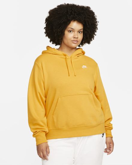Sudadera Con Capucha Nike Sportswear Club Fleece Mujer Amarillo Blancas | ZNXRM-9027
