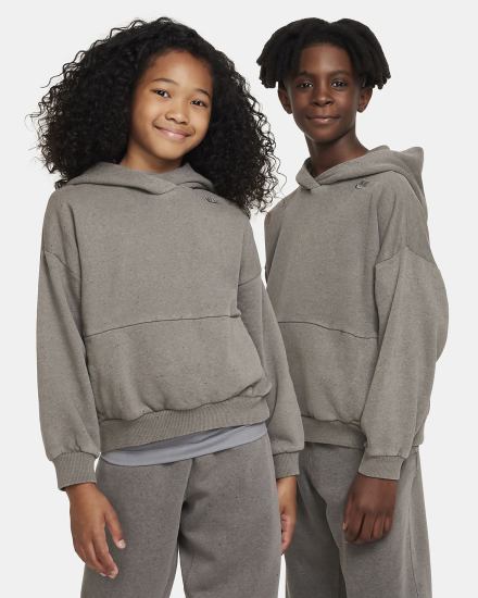 Sudadera Con Capucha Nike Sportswear Icon Fleece Kids Niño Gris | PICFW-9685