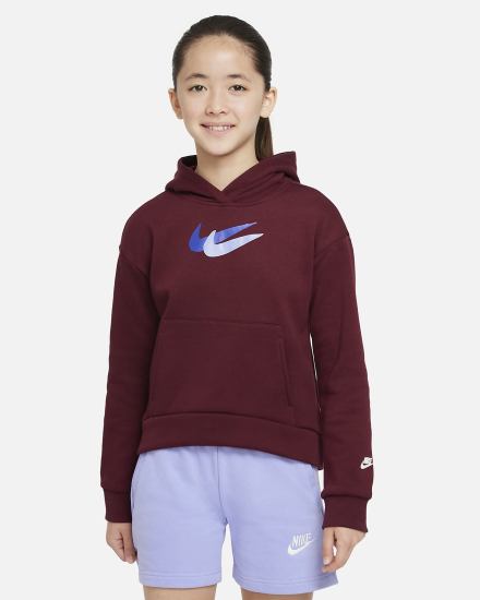 Sudadera Con Capucha Nike Sportswear Kids Fleece Niña Blancas | ADLBS-8169