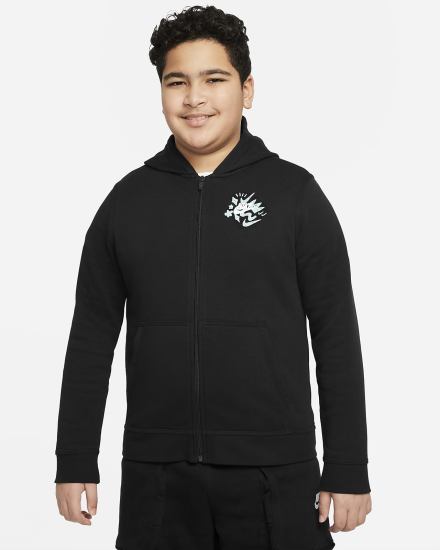 Sudadera Con Capucha Nike Sportswear Kids Full-Zip Niño Negras Verde Menta Blancas | EWJNM-5836
