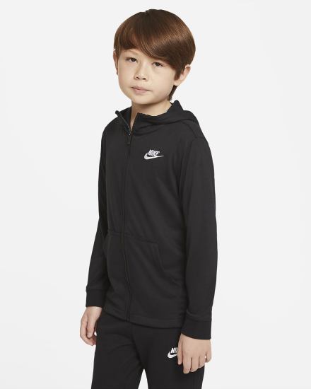 Sudadera Con Capucha Nike Sportswear Kids Full-Zip (Extended Size) Niño Negras Blancas | MCGSL-2786